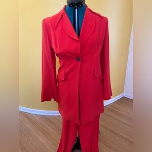 BAZAR DE CRISTIAN LACROIX vintage 80s orange pant suit fr38/40.